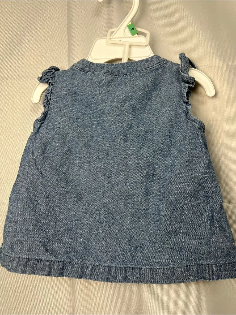 Carter’s blue chambray floral embroidered 2 piece matching set dress and bloomer